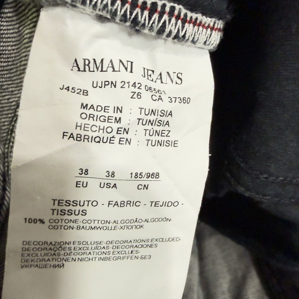 Armani Jeans AJ Mens 36x30 Black Regular Straight Fit Giorgio Armani J45 READ - Picture 9 of 11